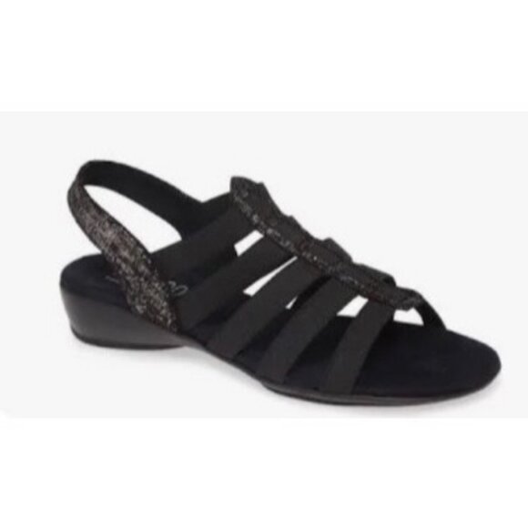 Munro Darian II Size 7.5 Narrow Black Leather Slingback Sandal Open Toe NWOB Wom - Picture 9 of 11